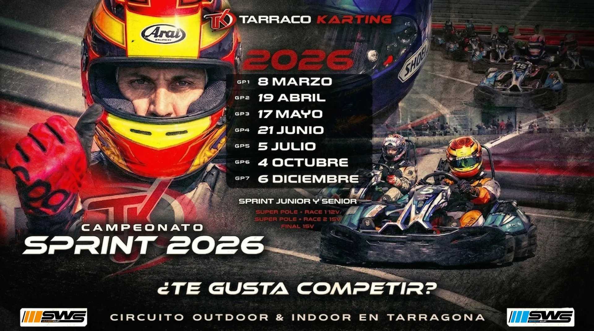 Karts en pista durante una tanda en Tarraco Karting Tarragona